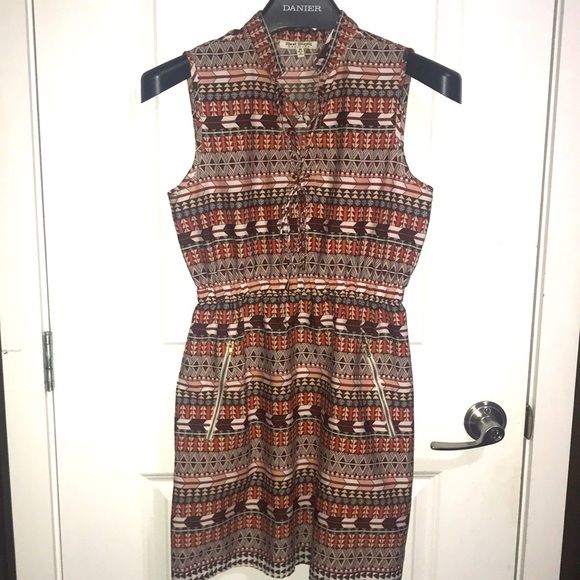MultiColor Dress w/ Zipper Pockets - Picture 2 of 3